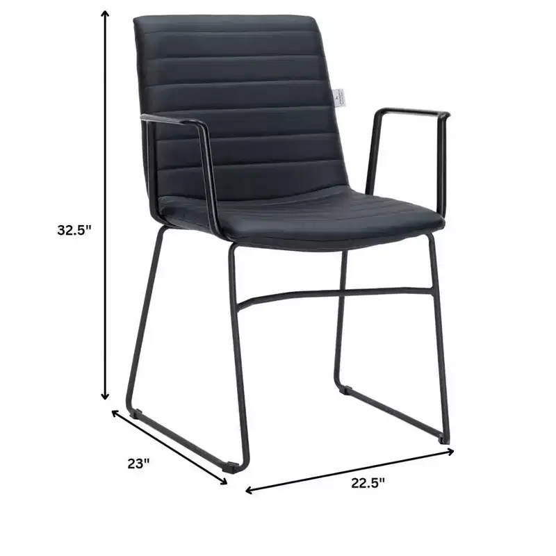 LeisureMod Ergonomic Office Chair Upholstered in Leather/Polyester with Powder-Coated Stainless Steel Frame Padded Seat and Back Zylar Collection
