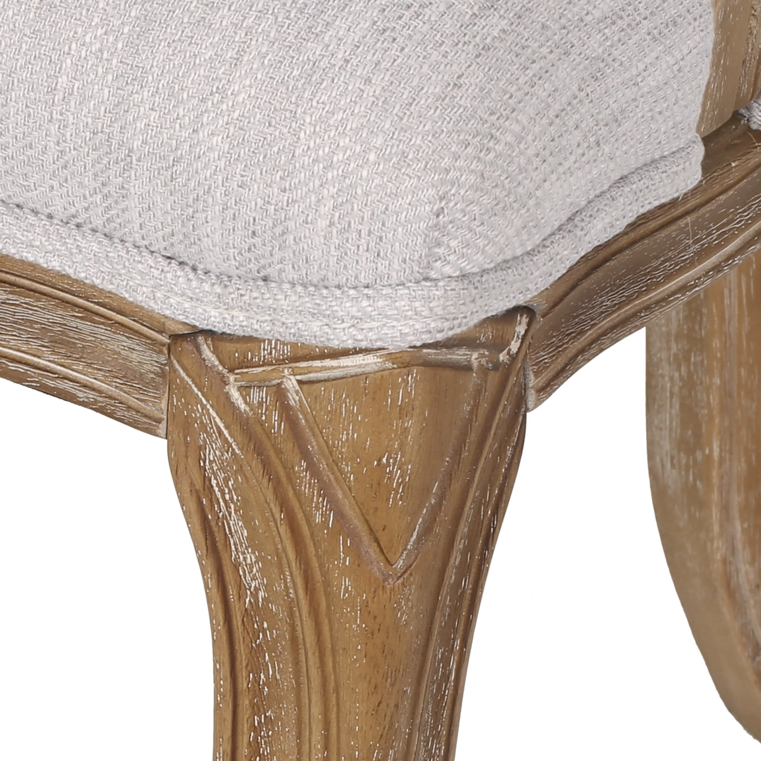 Mariette French Country Wood and Cane Upholstered Dining Chair, Set of 2