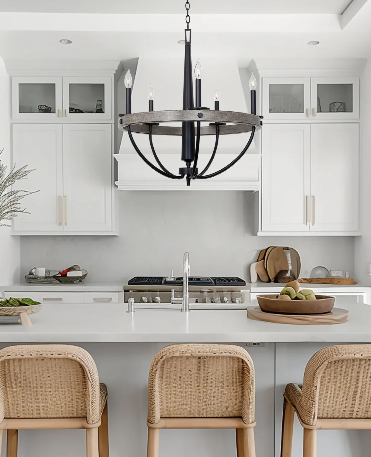 Madison 27 5-Light Modern French Country Farmhouse Chandelier