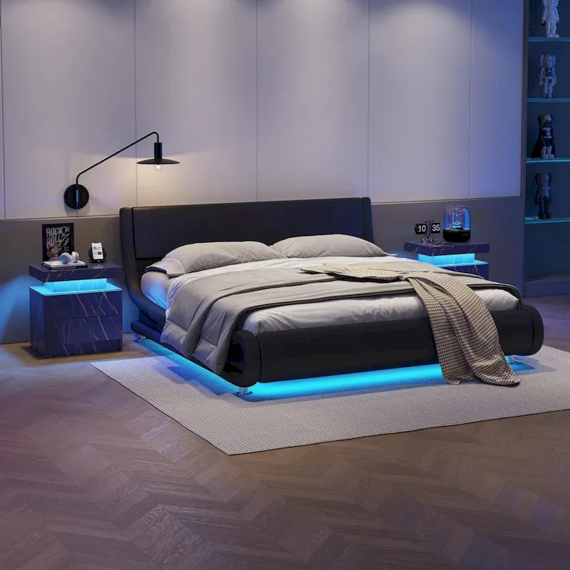 LED Nightstand with 2 Drawers