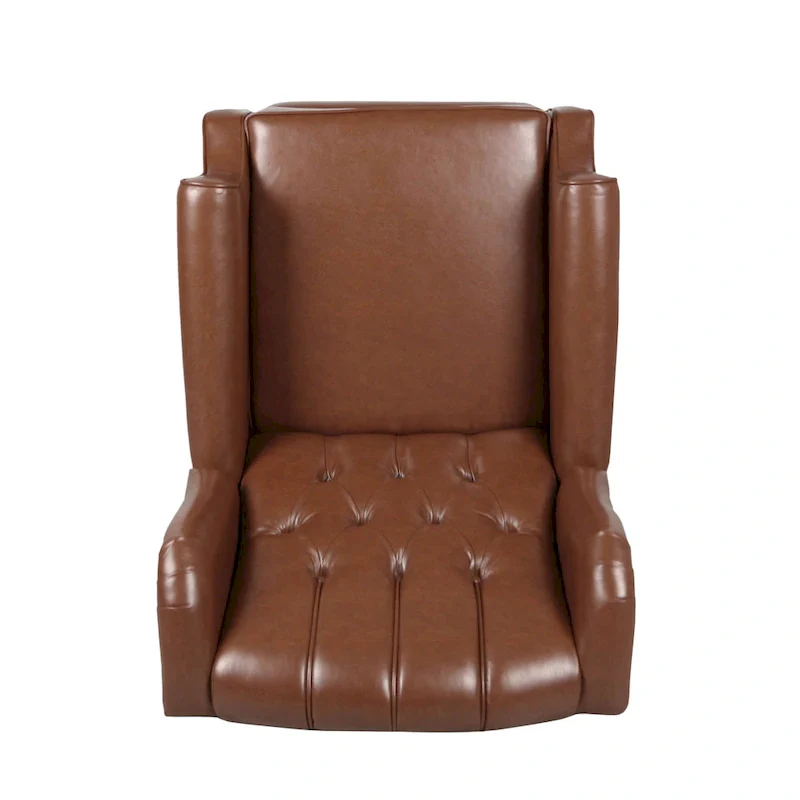 Brown Bonded Leather Recliner Club Chair