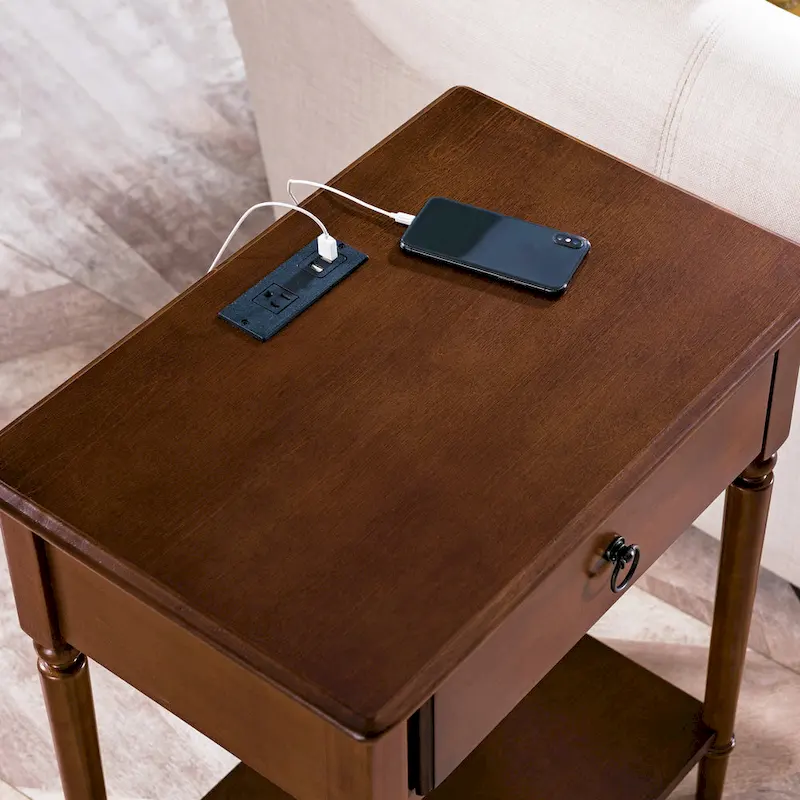 1-Drawer Nightstand, Black / White / Brown / Grey / Navy, Coastal Style, For 1 Person