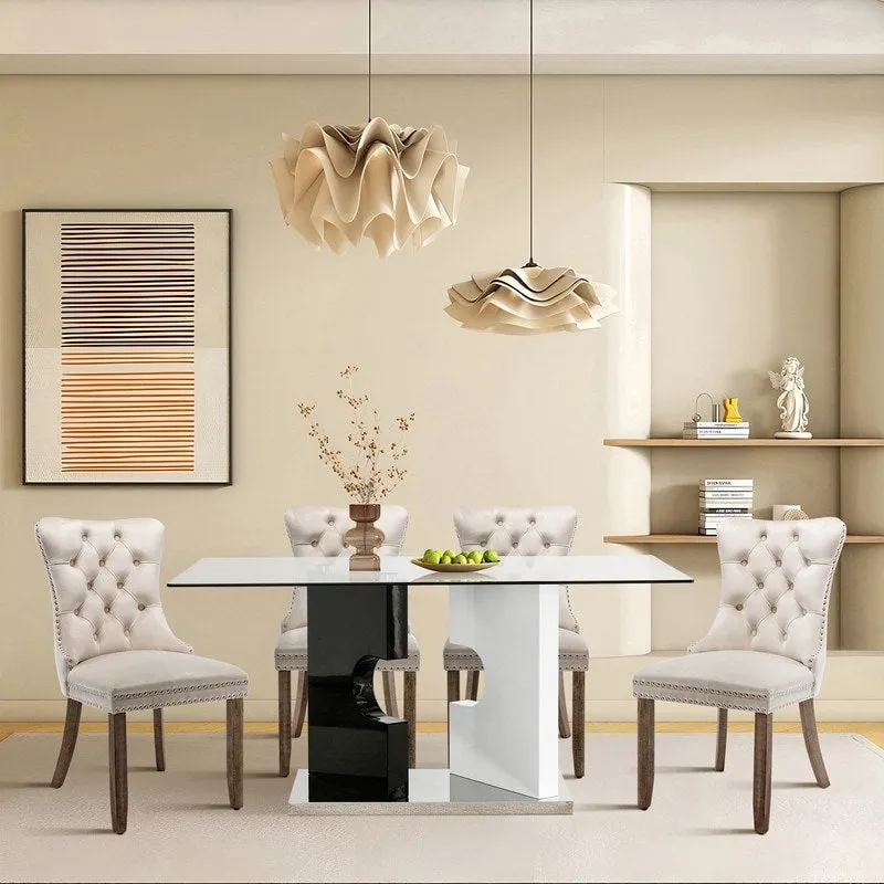 Solid Wood Velvet Upholstered Dining Chair