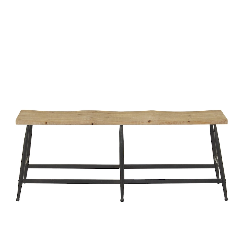 Metal Slim Home Bench - Brown - Roche River Decor