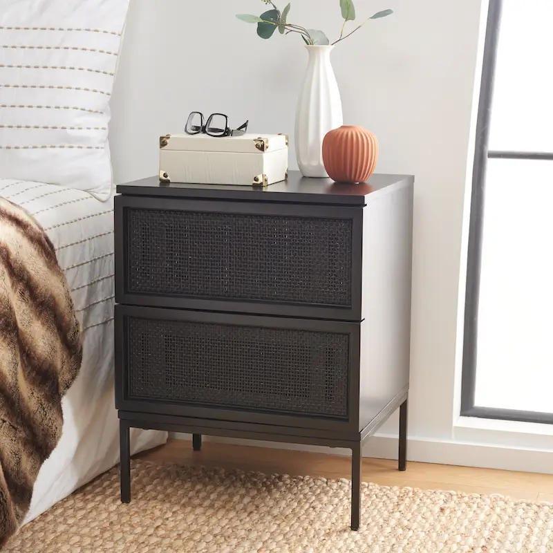 Haylie 2-Drawer Rattan Nightstand
