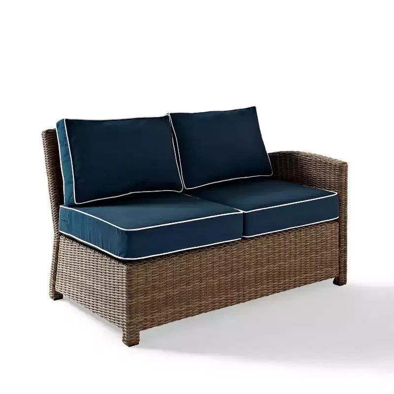 Bradenton Steel Outdoor Sectional Navy/Weathered Brown - Crosley