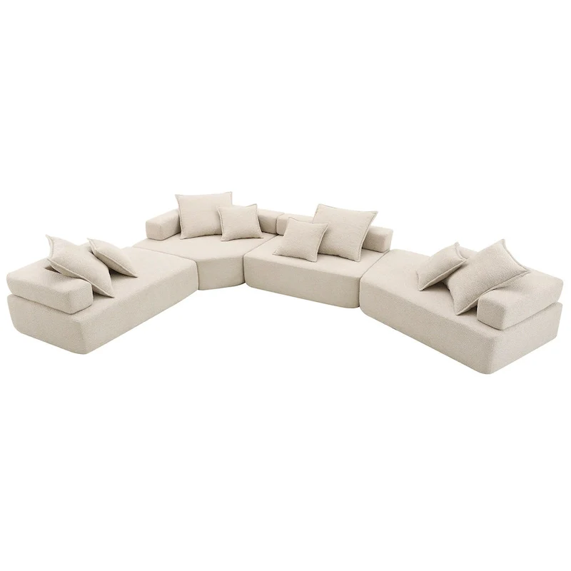 DIY Customization Boucle Upholstered Modular Sectional Sofa