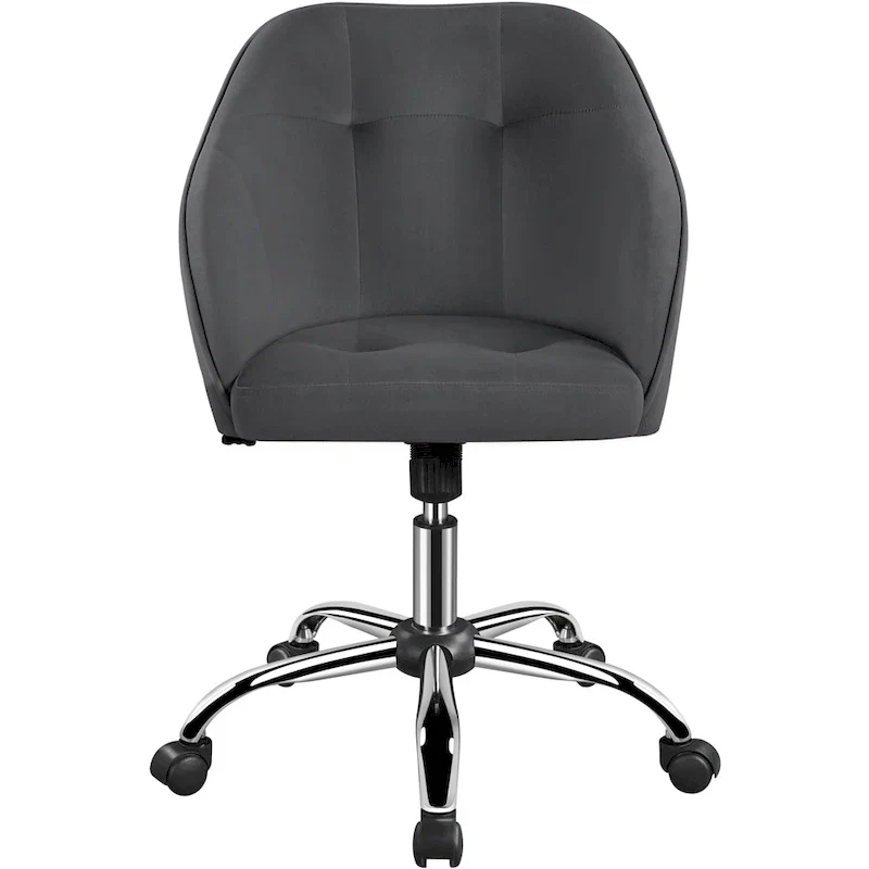 Velvet Adjustable Swivel Office Chair with Armrests