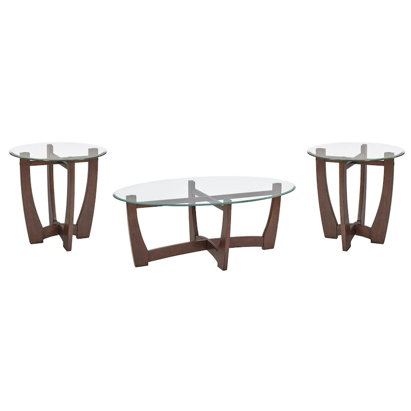 23.5 inch round glass coffee table