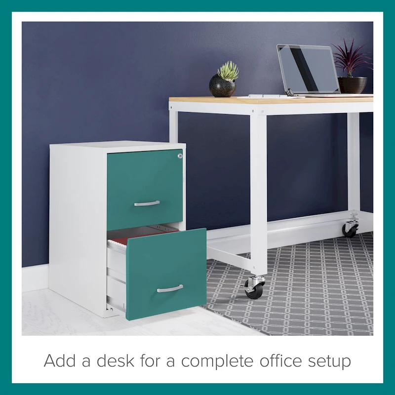 Space Solutions 18in. 2 Drawer Metal File Cabinet, Alpine White