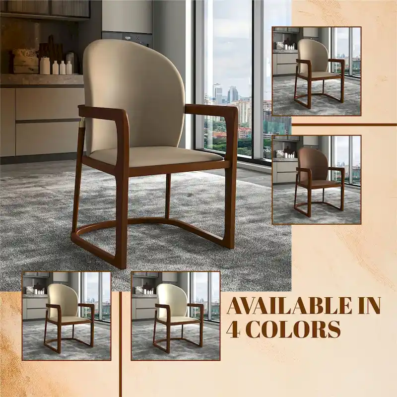 Modern Dining Chair in Upholstered Leather Svelta Series by LeisureMod