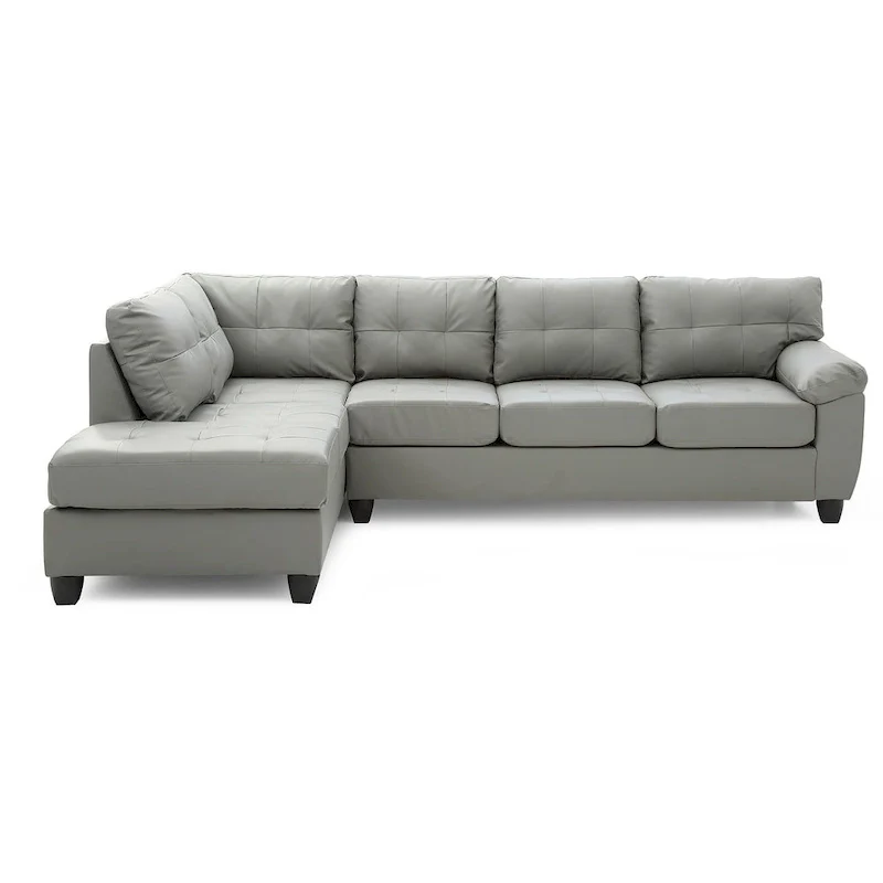 Gallant 111 in. W 2-piece Faux Leather L Shape Sectional Sofa - 78 L x 111 W x 32 H