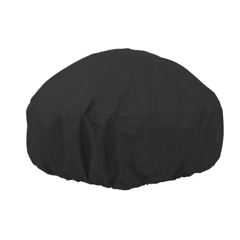 Unique Bargains Dustproof Fire pit stove Dust Cover 33.46x33.46x15.75 Black 1 Pc