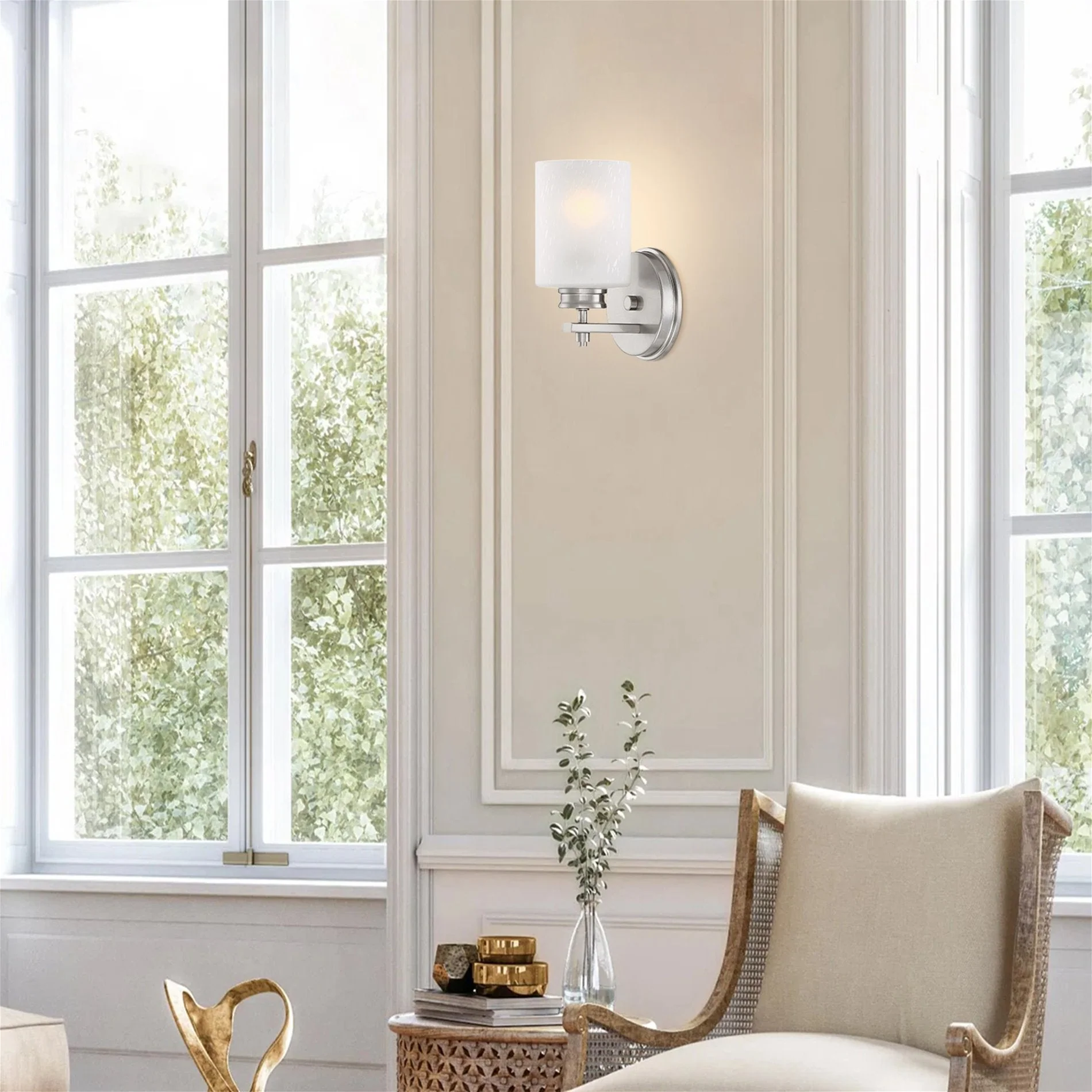 Phoebe 5 Frosted Seeded Glass Shades / Replacement Glass, 3-Pack