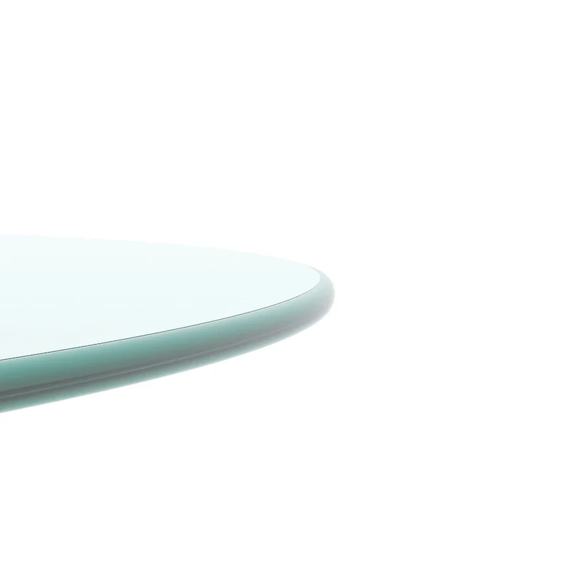 Round Tempered Glass Table Top Clear Glass Thick Round Polished Edge