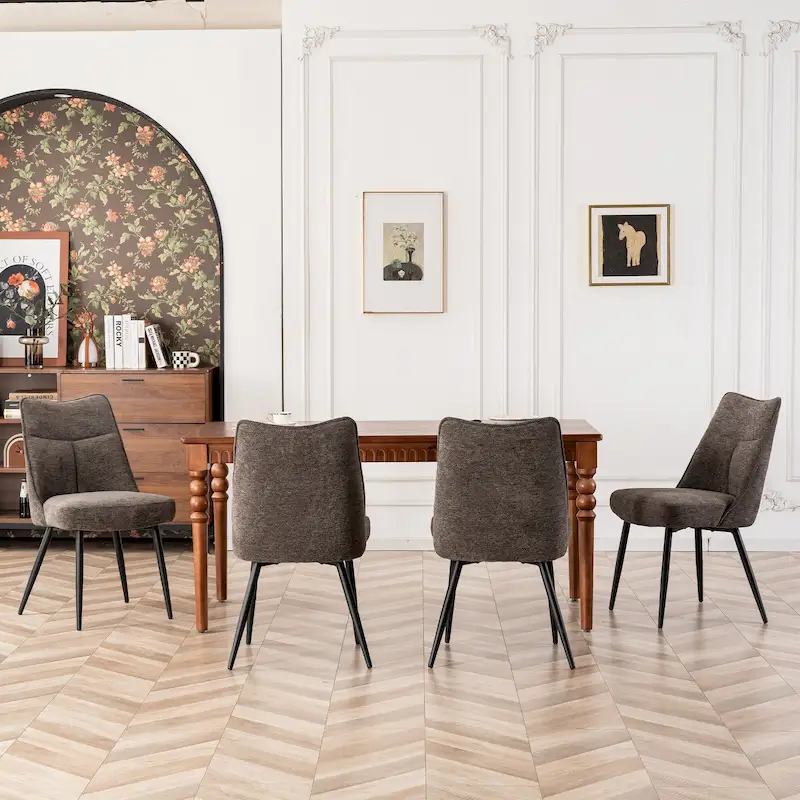 Modern Upholstered Fabric Kitchen & Dining Room Chairs Set of 2