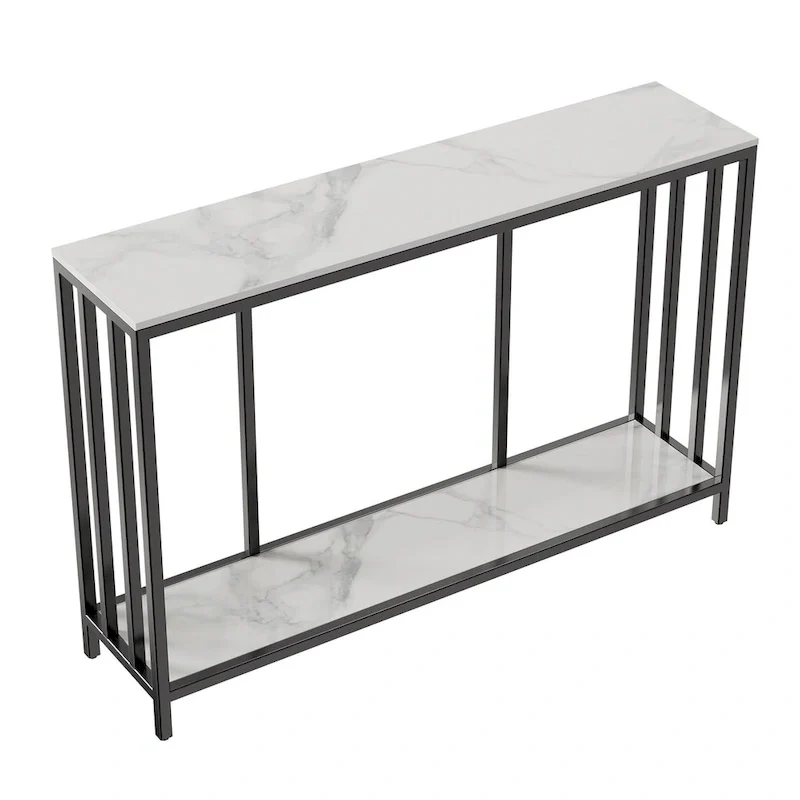 2 Tier Modern Console Table Heavy Duty Sintered Stone