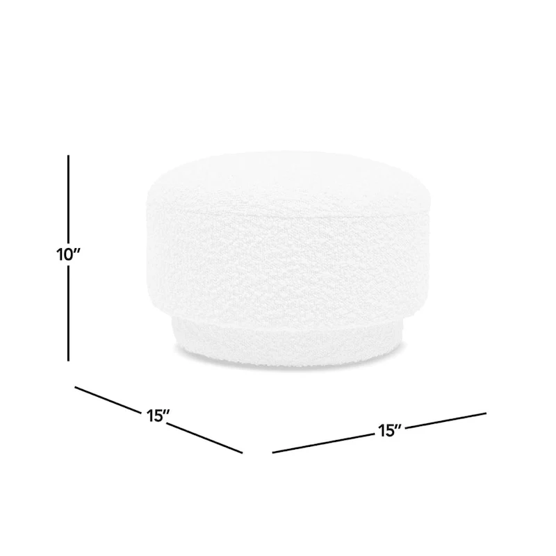 Fuji 15   Faux Sherpa Mushroom Footstool Ottoman