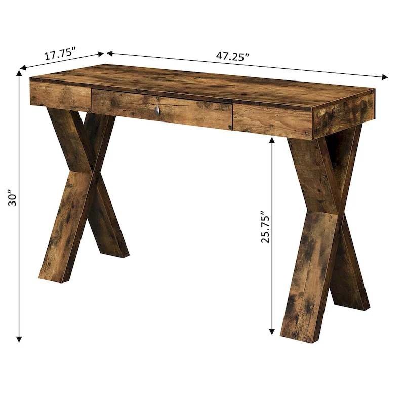 1 Drawer Desk with Crisscross Legs