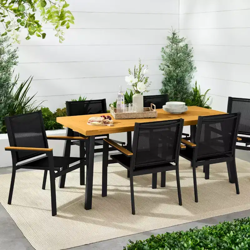 Best Choice Products Set of 2 Textilene Chairs, Conversation Dining Accent Furniture w/ Armrests