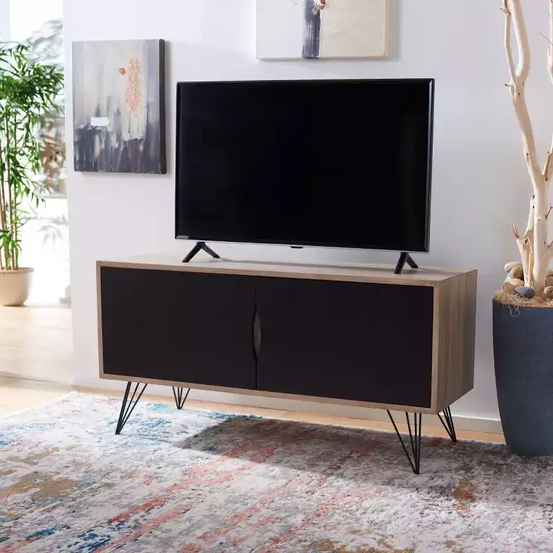 Jeralyn Sideboard - FOX4232 - Light Oak/Black - Safavieh Couture