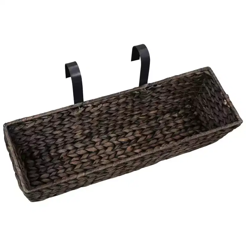 vidaXL Railing Planters Balcony Deck Planters with Inner 2 pcs Water Hyacinth
