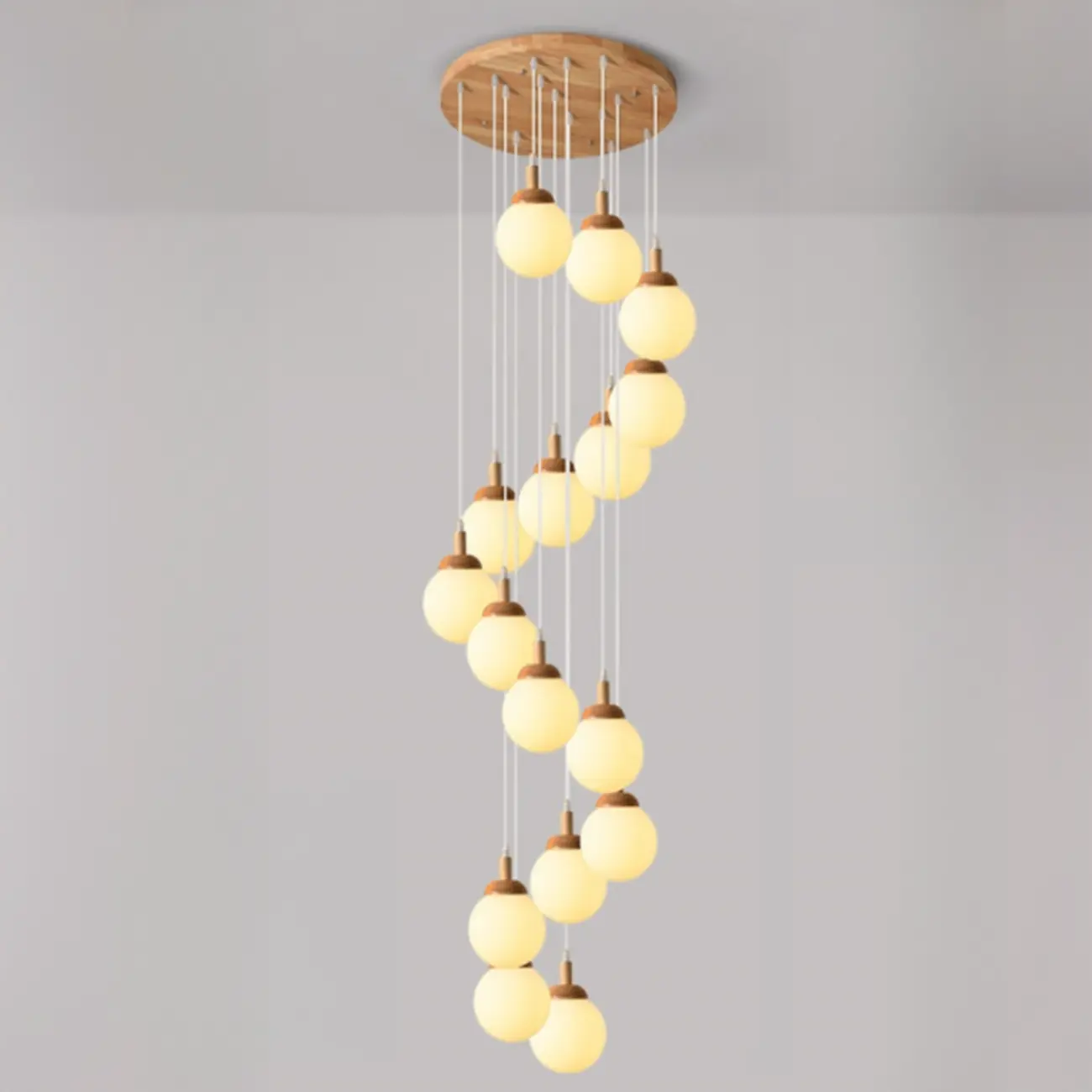 Milk Glass Cluster Pendant Light With Adjustable Length