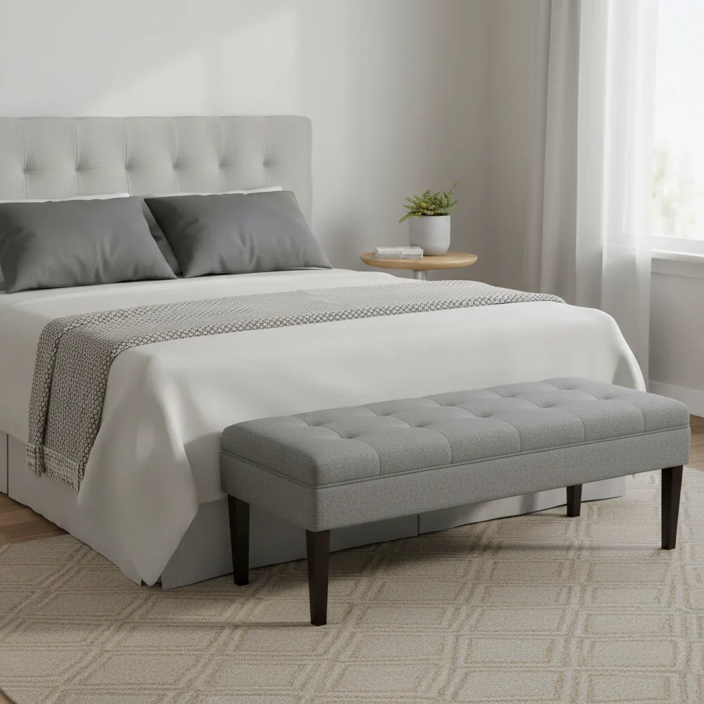 Button Tufted Upholstered Bench - 55 Long - Multiple Colors