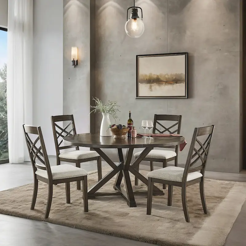 Sylvestra Espresso Finish Dining Set