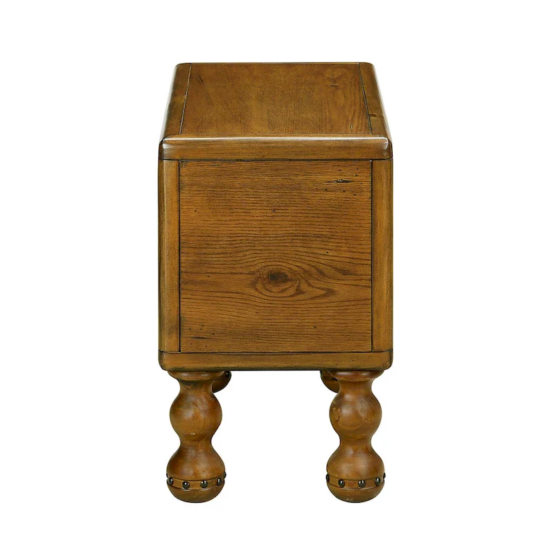 Solid Wood Rectangle End Table with Drawer