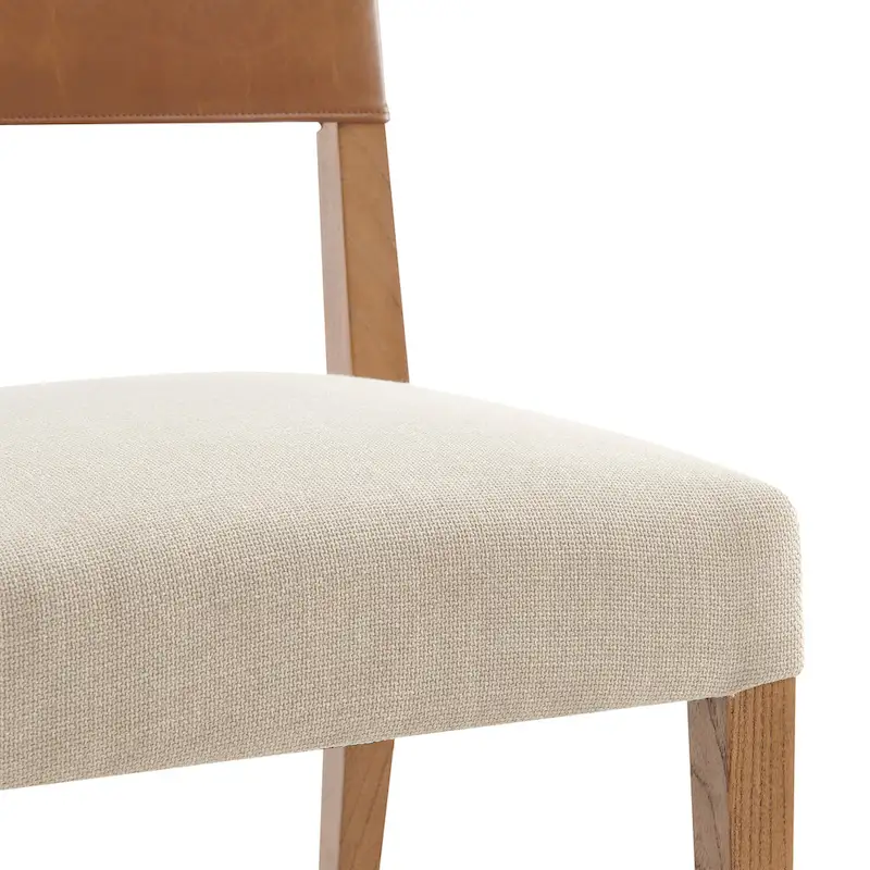 Kylo Faux Leather/ Linen Dining Side Chair, (Set of 2)