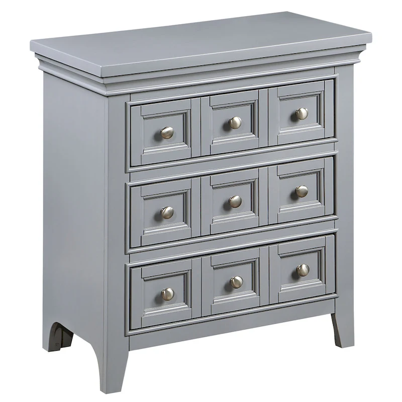 Saer Transitional Grey Wood 3-Drawer Nightstand by Furniture of America