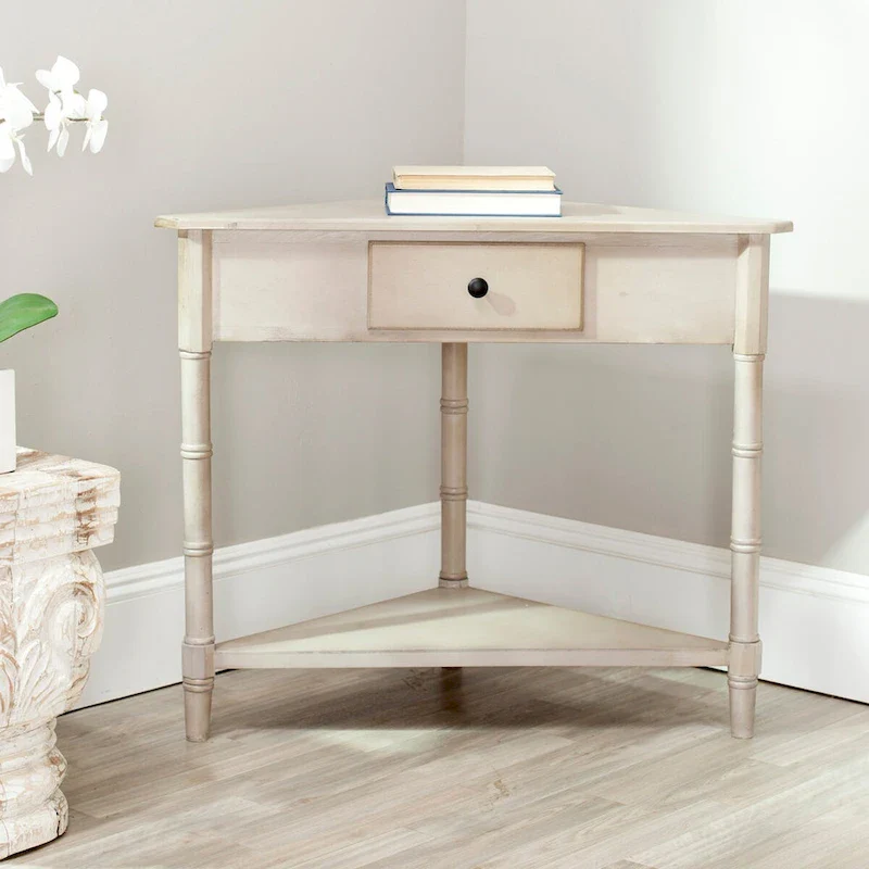 Calla Grey Corner Table - 33.9 x 17.3 x 28 - 34Wx17Dx28H