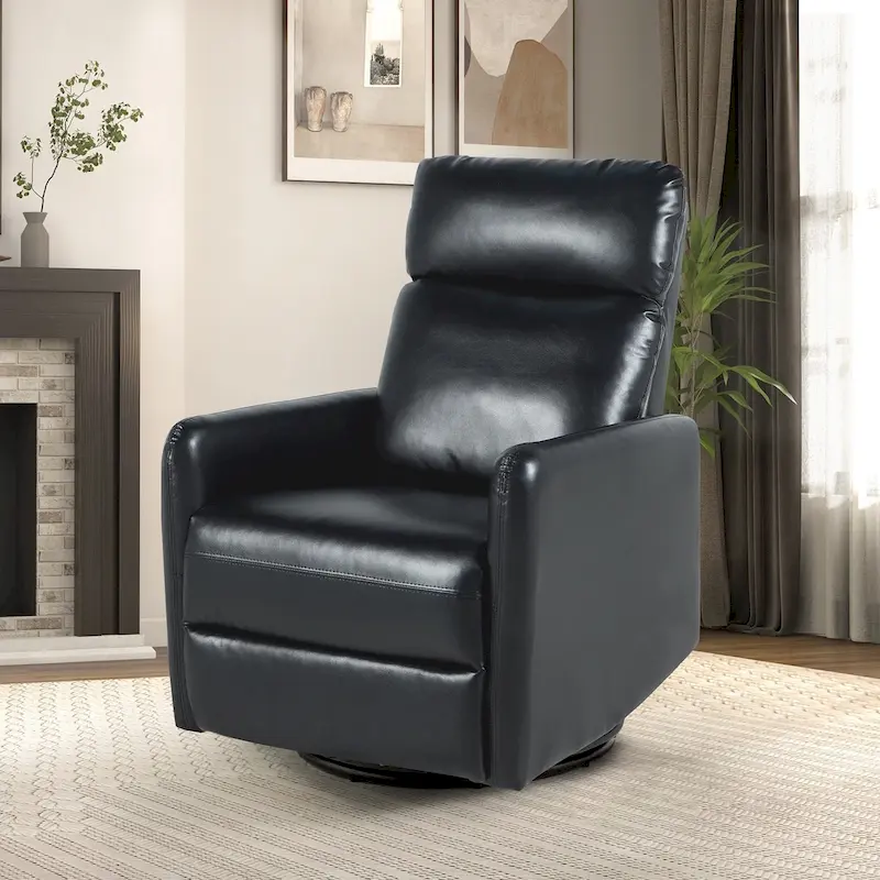 Leather Manual Swivel Recliner