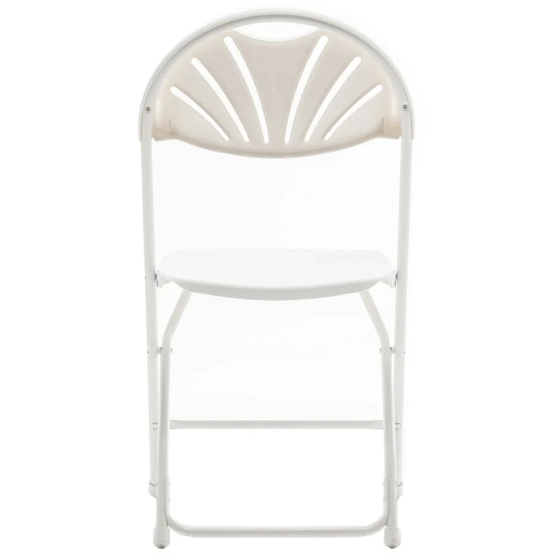 BTEXPERT White Plastic Folding Chair Steel Frame Commercial High Capacity Event Chair Lightweight Wedding Party Set of 6