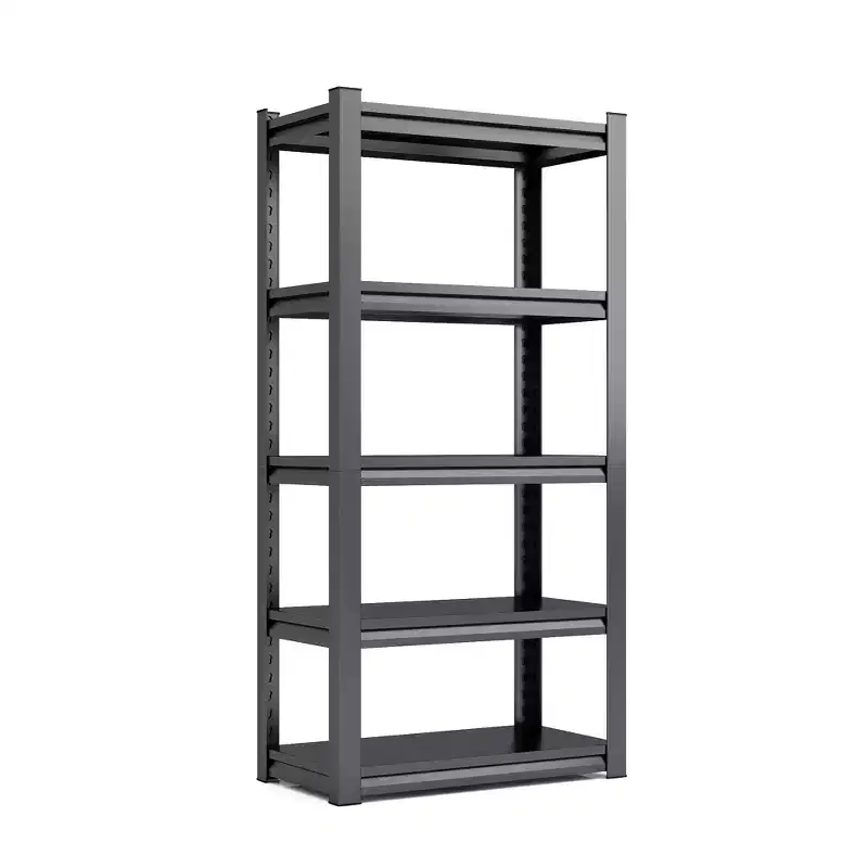 VIYET 63 5-Tier Heavy-Duty Metal Storage Shelves - 2000lbs Capacity Adjustable Shelving Unit for Garage, Kitchen & Pantry, Black