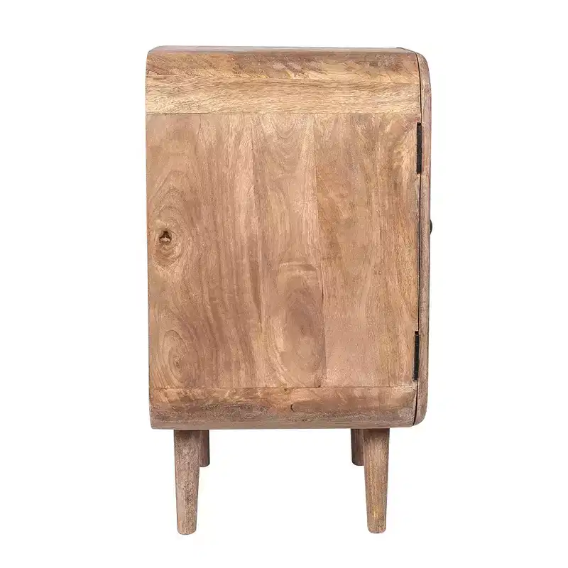 East at Main Mollie 2 Door Mango Wood Side Cabinet: Mid-Century Design, No Assembly Required
