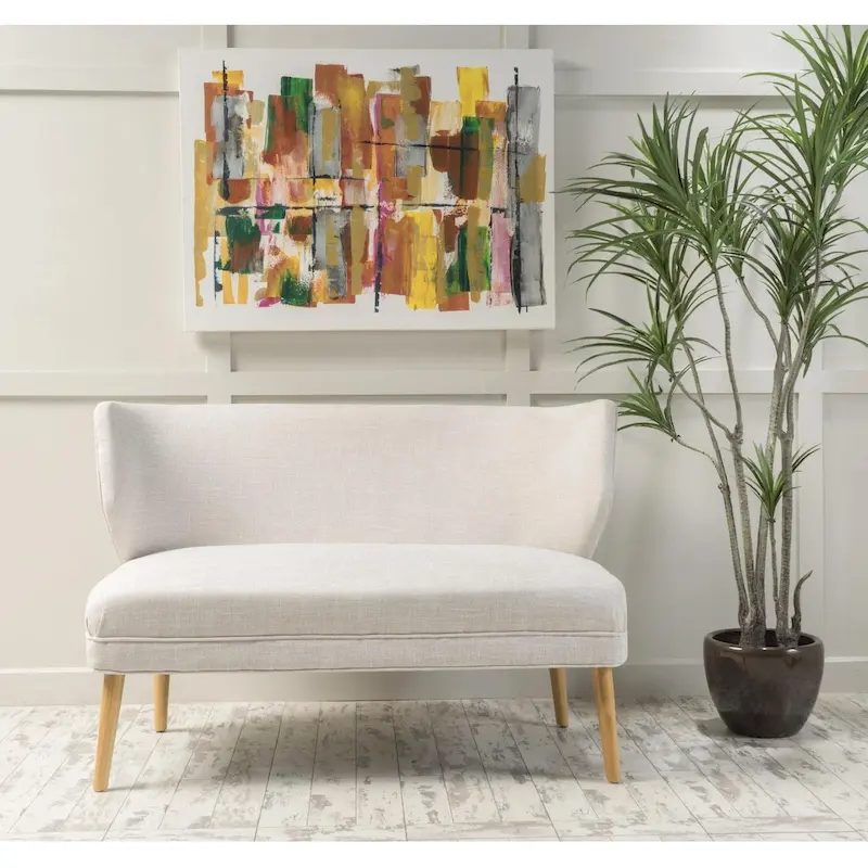 Desdemona Mid-Century Fabric Loveseat by