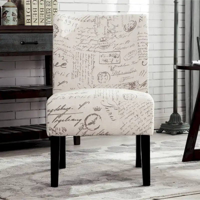 White 29.13 Upholstered Accent Chair with Wood Legs