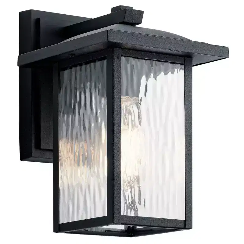 Capanna 10.25 1 Light Outdoor Wall Light with Clear Water Glass in Textured Black