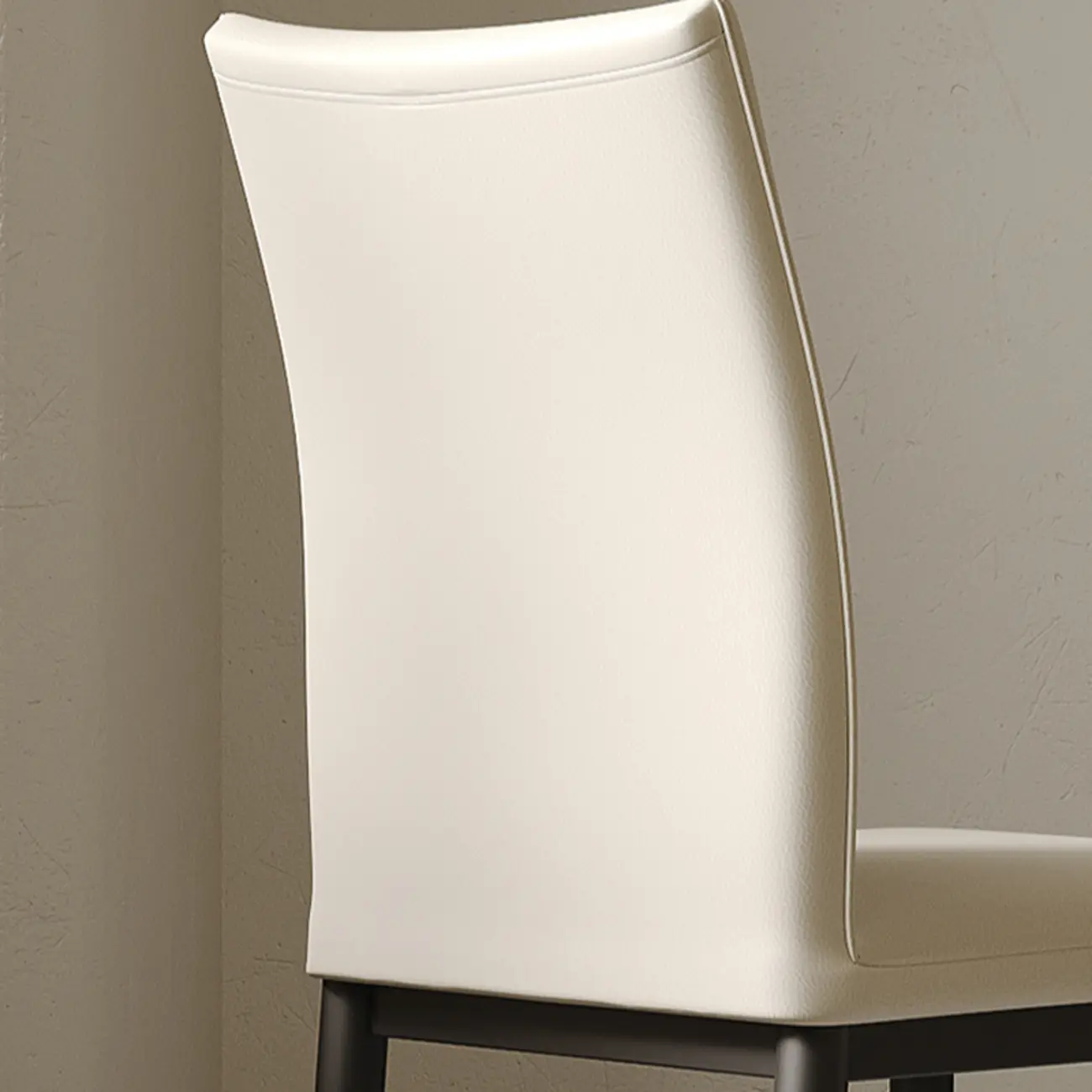 Modern Faux Leather Upholstered Solid Back Dining Chair