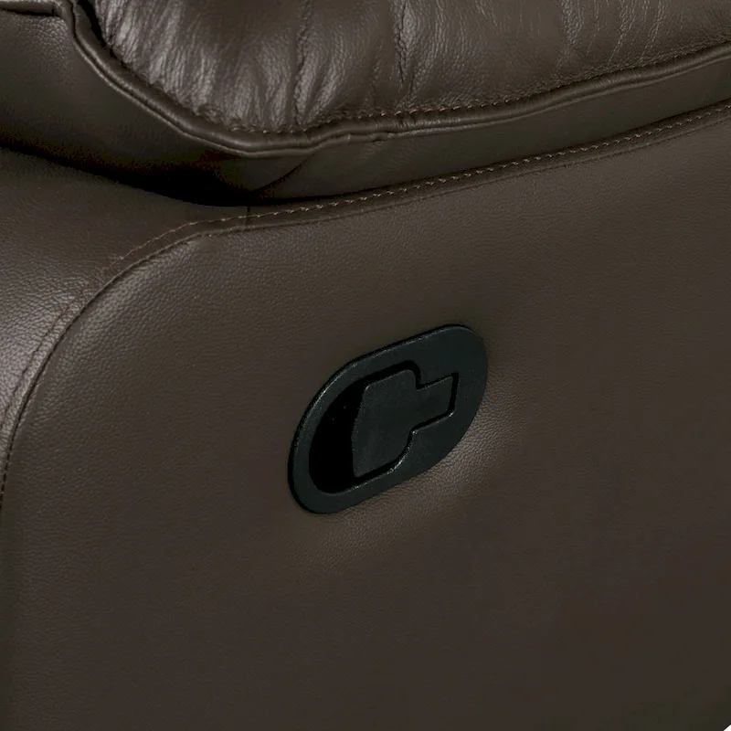 Furniture of America Yuleigh Modern 2-Piece Leather Match Reclining Sofa Set with FSC Certified Wood Frame