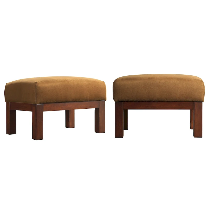 Sigulda Mission-Style Wood Ottoman