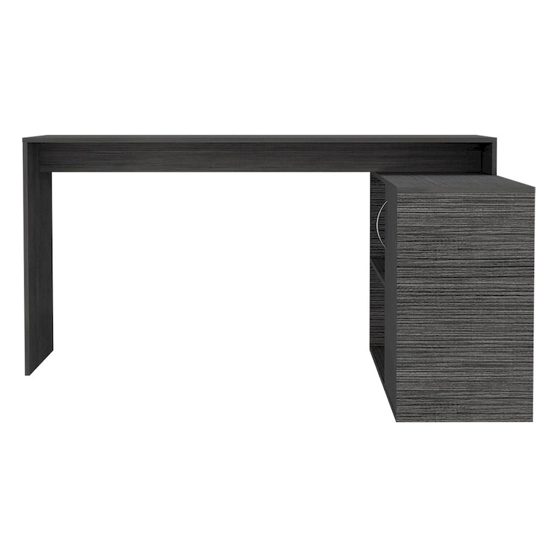 L-Shaped Desk for Office,Living Room ,Apartment, Smokey Oak