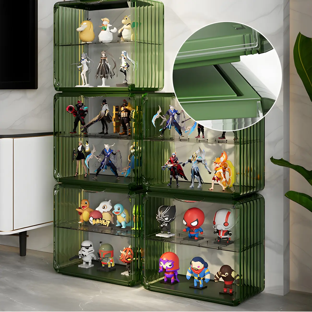 Living Room Stackable Clear Acrylic Display Cabinet