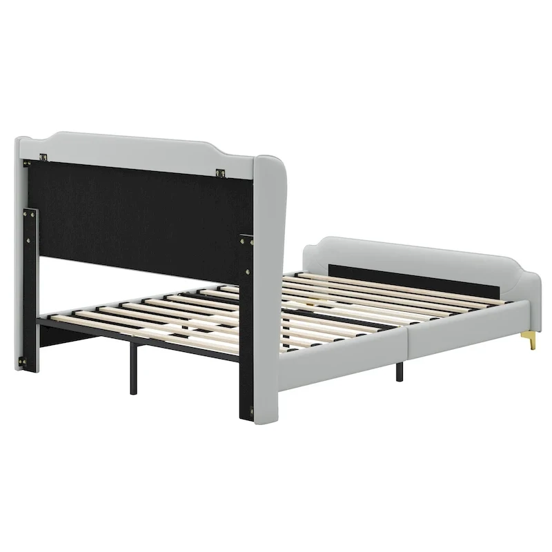 Modern Soft-Upholstered PU Leather Bed