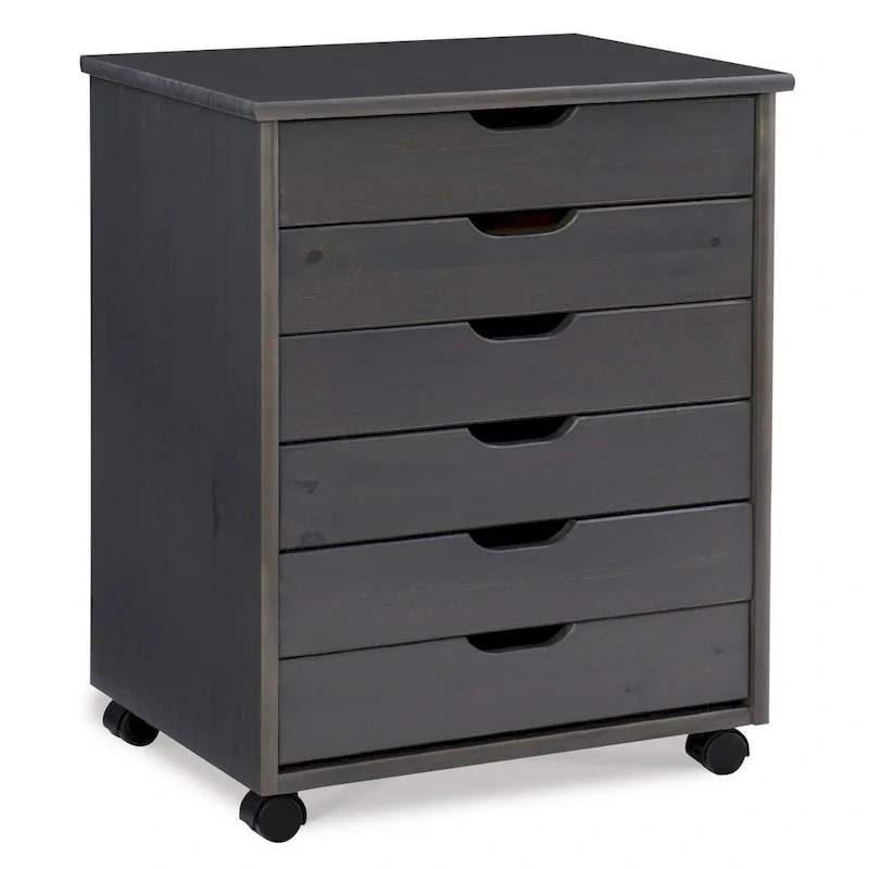 Grey 6-Drawer Rolling Storage Cabinet
