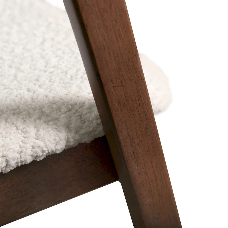 Furniture of America Shaw Mid-century Boucle Wood Dining Chairs (Set of 2)