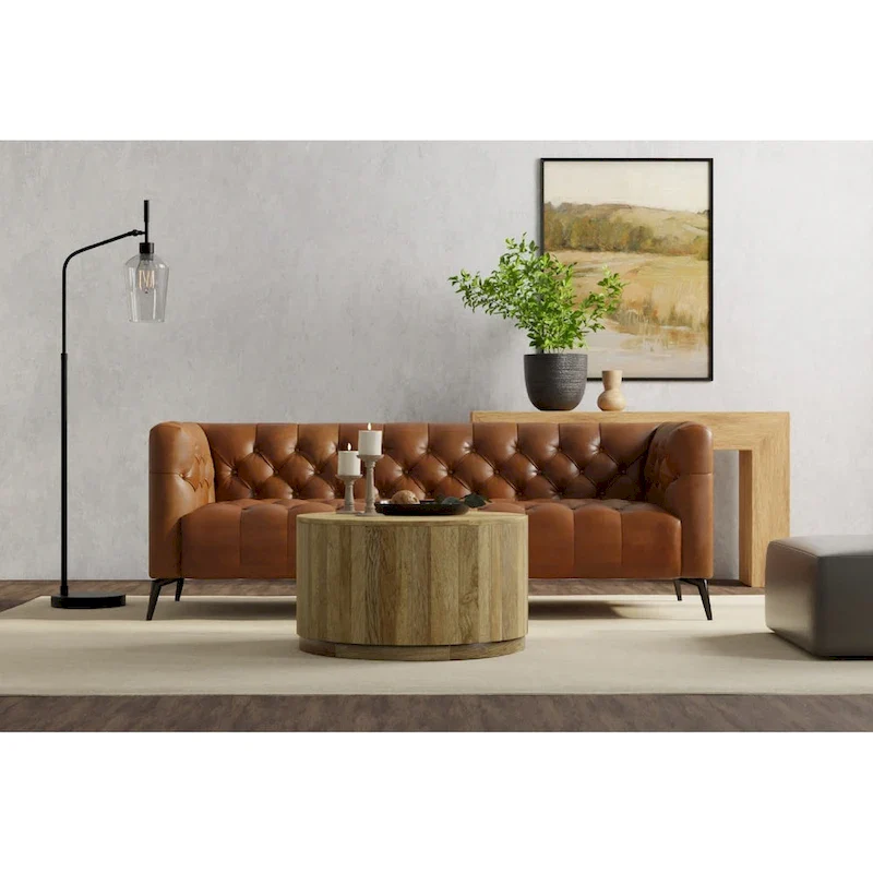 Krissa 30  Round Mango Wood Coffee Table