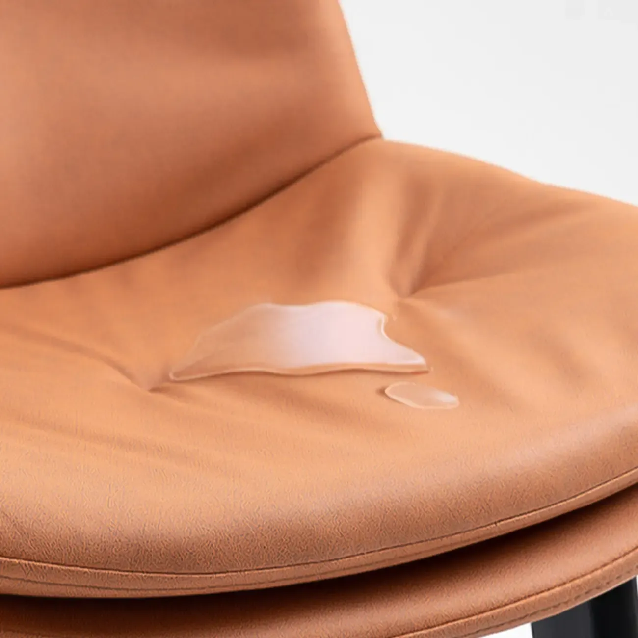 Scandinavian Wood Frame Leather Ergonomic Bucket Bar Stool